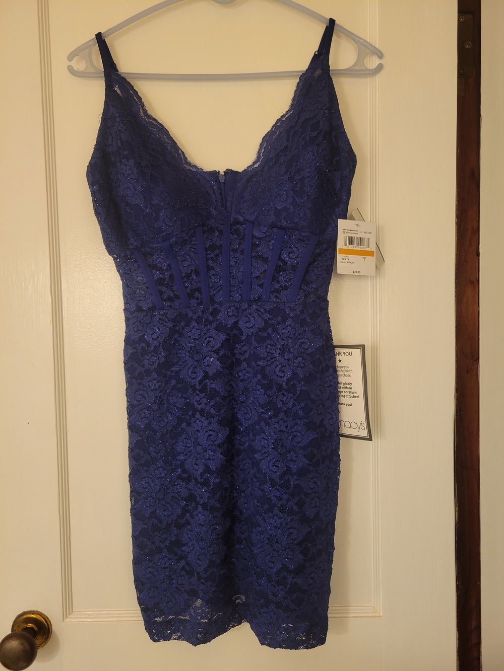 Morgan & Co. Royal Blue Lace Mini Dress